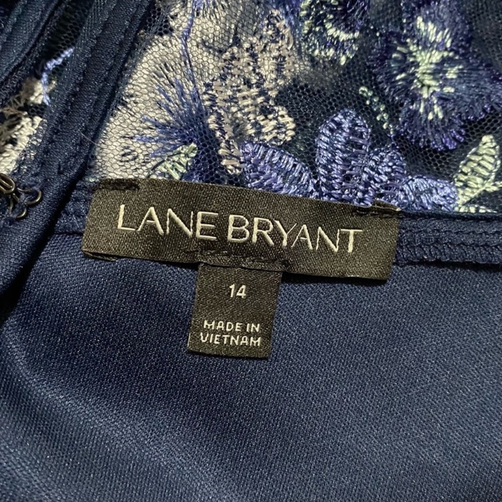Lane Bryant Black and Blue Floral Midi Dress - Picture 3 of 3